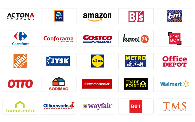 Grid of cooperation partner brand logos supplied by More Star Furniture