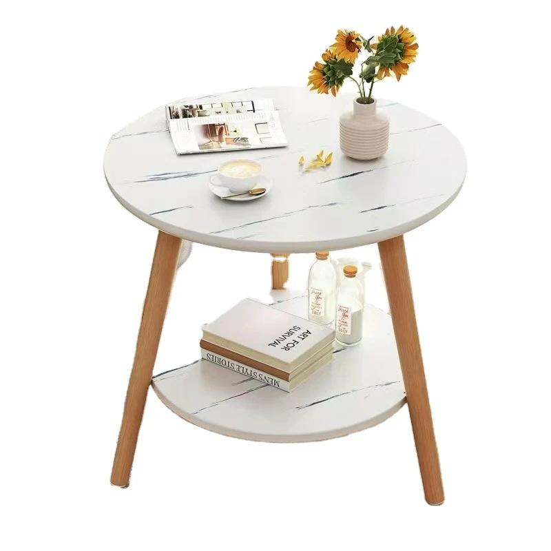 Round Two-Tier Side Table — main view on a white background
